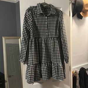 Aqua plaid dress